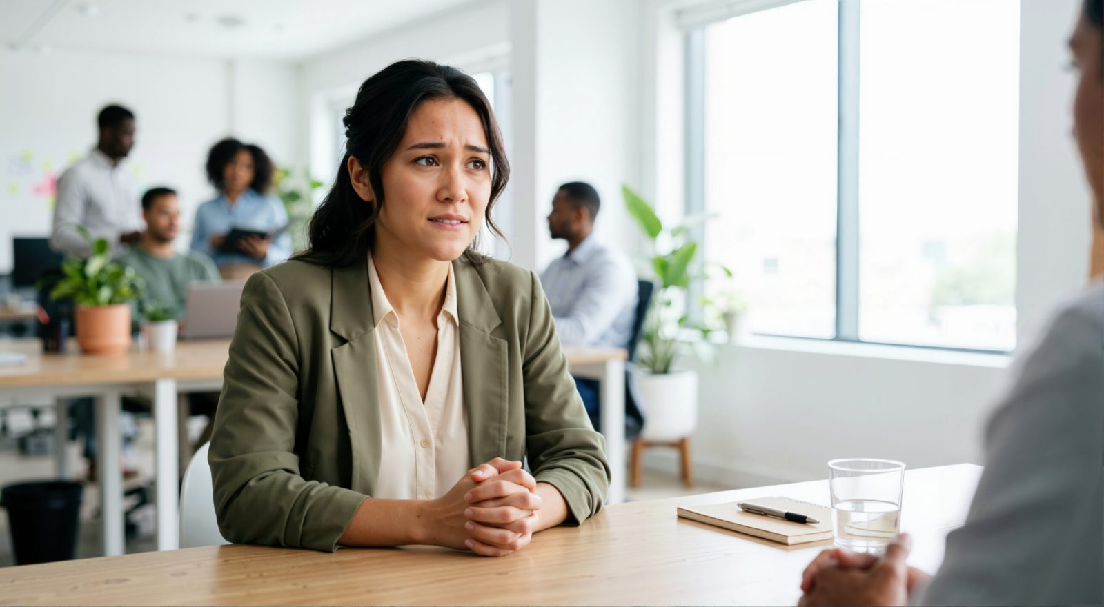 Employee discussing workplace concerns